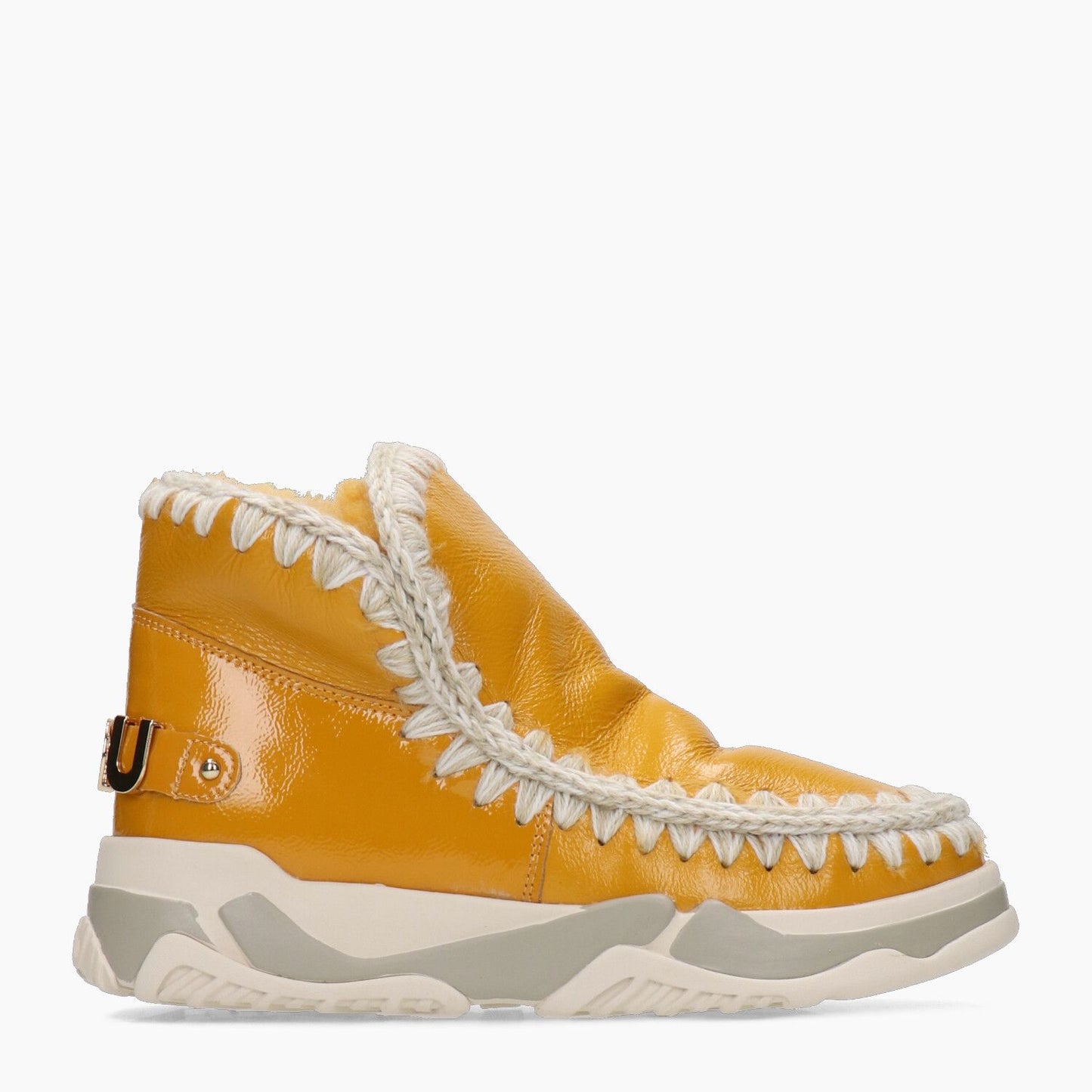 Eskimo Trainer Big Metallic Letter Logo Ankle Boots