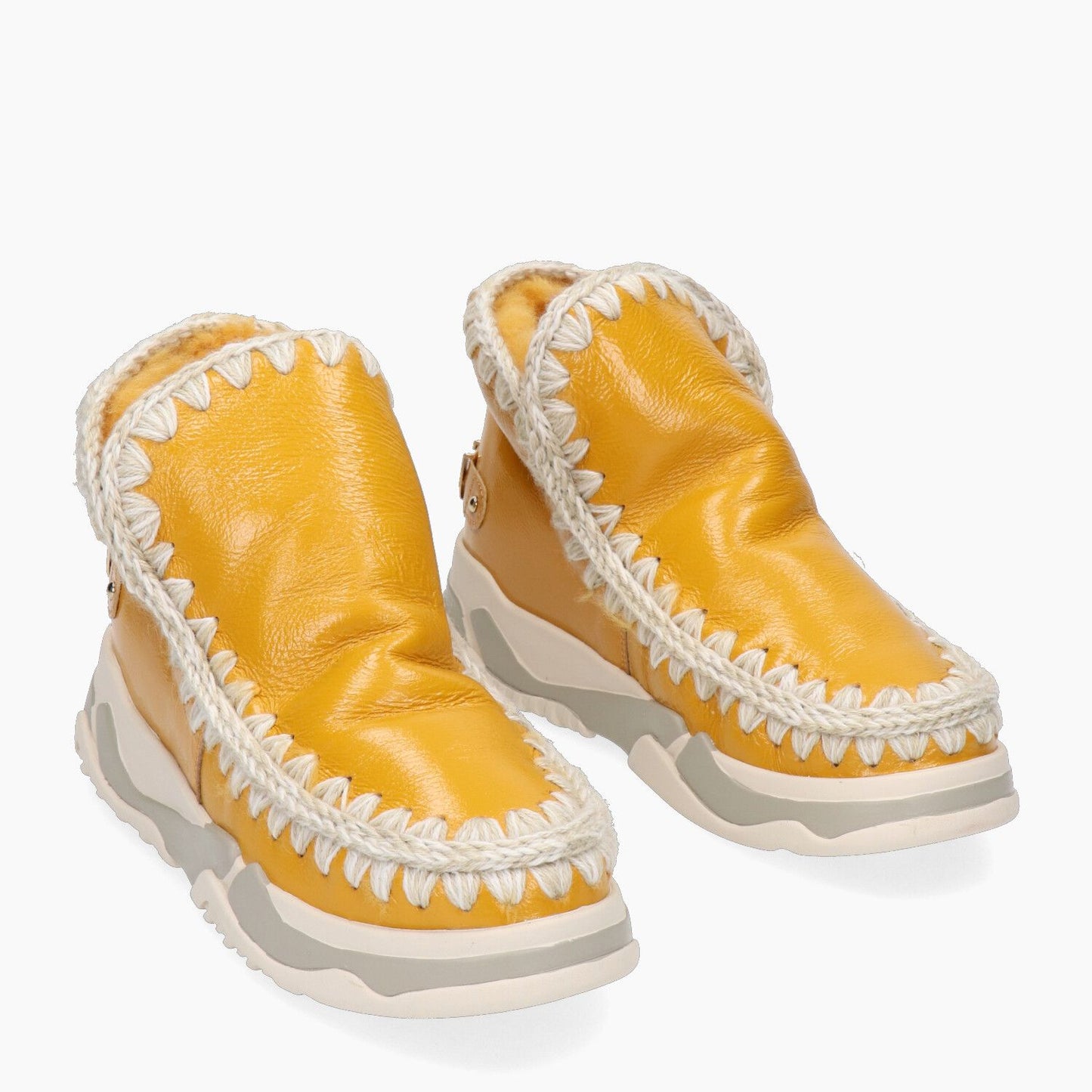 Eskimo Trainer Big Metallic Letter Logo Ankle Boots