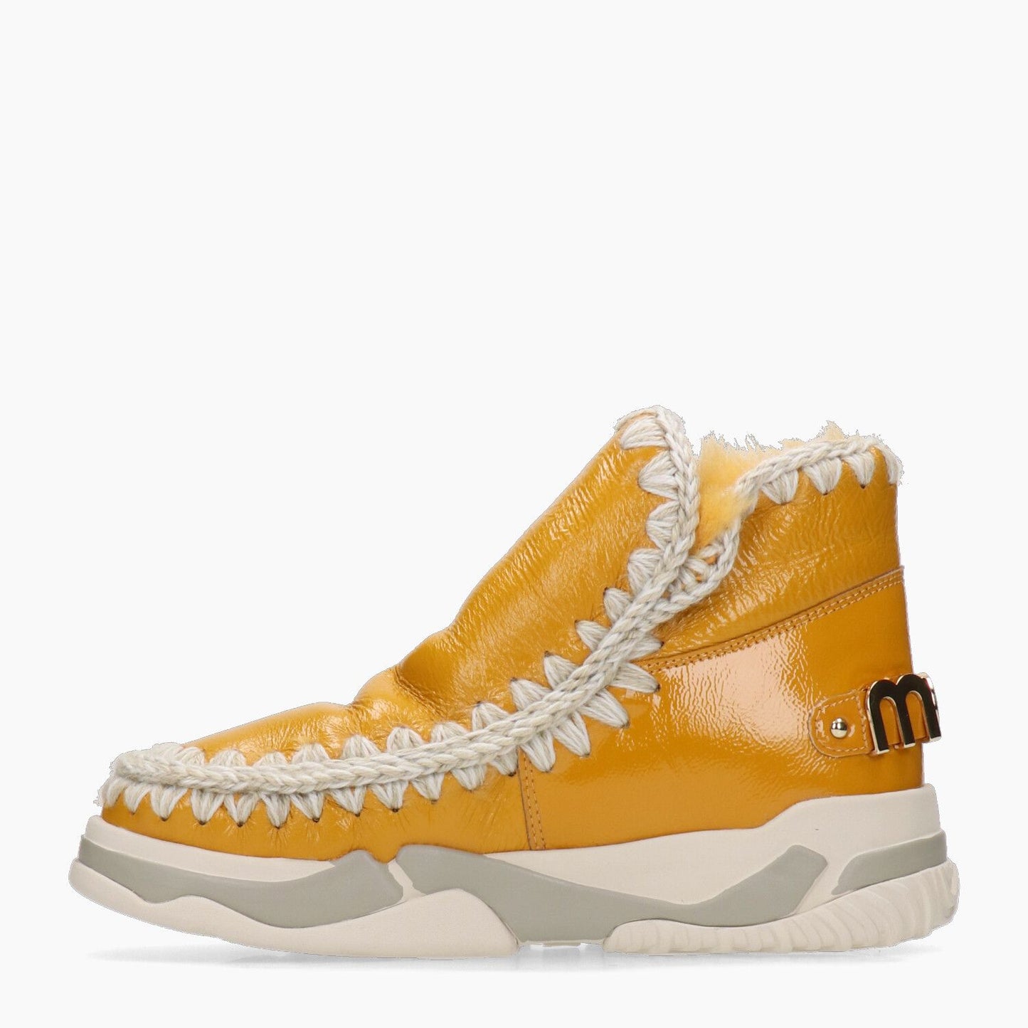 Eskimo Trainer Big Metallic Letter Logo Ankle Boots