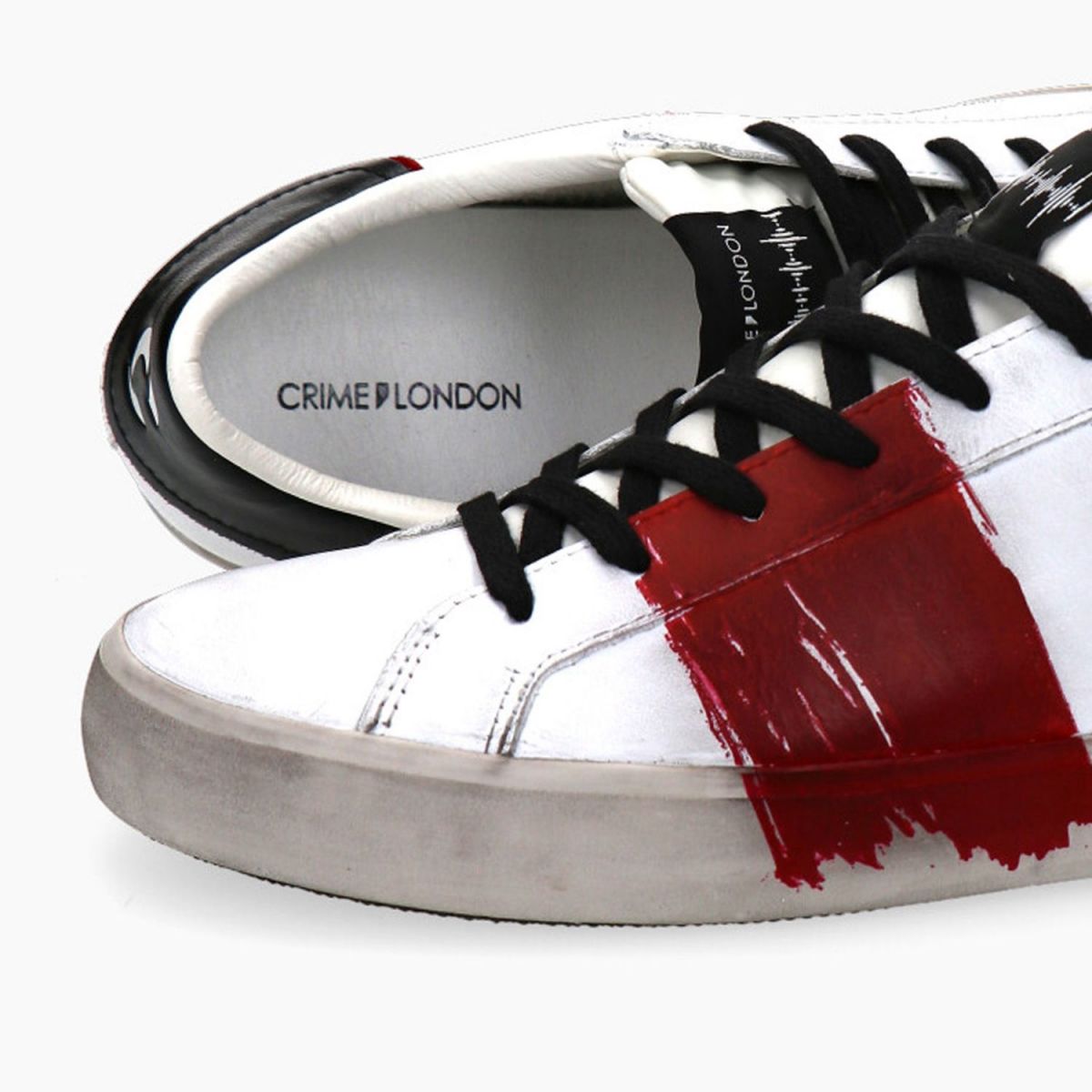 Crime London Sneakers Low Top Distressed Bianco 11453PP3-BIANCO--21